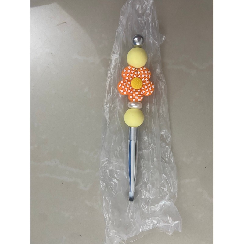 Orange Flower Beadable Makeup Brush - Customizable Beauty