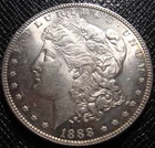 1888-P Morgan Silver Dollar - Blast White Near Gem Choice BU - Strong PL
