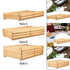 Artist Supply Storage Box Wood Art Supplies Organizer with Drawer And