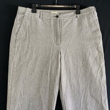 Vintage LL Bean Womens 18 Dress Pants 29x30 Stretch Lined Brown Herringbone