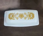 Vtg Corelle Pyrex Butterfly Gold Butter Dish W Lid Rectangle Yellow Daisy Flower