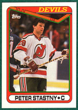 Peter Stastny - 1990-91 Topps #334 - New Jersey Devils Hockey Card