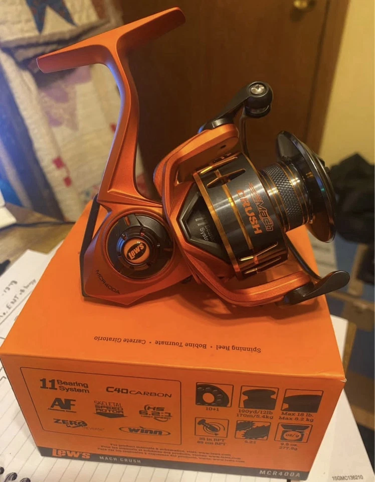 Lew's Mach Crush Speed Spin 11 Bearing Reel MCR-400A, 6.2:1 spinning Reel-New - Image 2 of 3