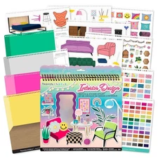 Interior Design Sticker Stylist Set, Includes 20 Style Boards, 14 Sticker She...