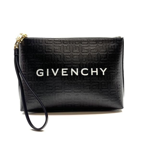 GIVENCHY Men's Pouch Clutch Bag Coated Canvas Bag/Multi-Case Black