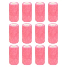 12 Pack Bandage Wrap 4" x 5 Yards Self Adhesive Tape Roll Hot Pink