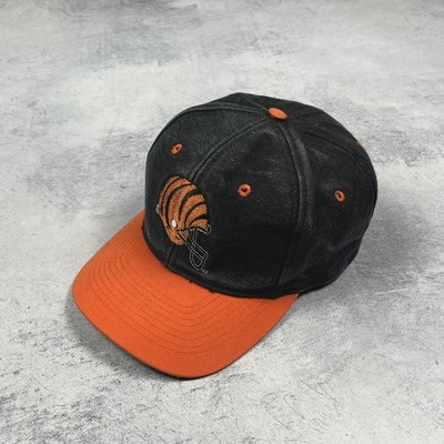 Vintage Cincinnati Bengals NFL Big Logo Cap Mütze 90 s One Size Faded Black/O...
