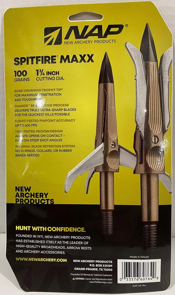 NAP Spitfire MAXX 100 Grain Broadhead 4PK - Image 3 of 3