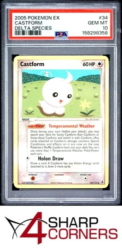 2005 POKEMON EX DELTA SPECIES #34 CASTFORM POP 5 PSA 10