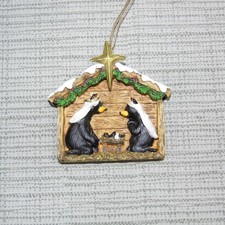 Jeff Fleming Bearfoots Ornament Bears in a Manger L K