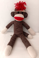 Schylling Classic Sock Monkey Plush, 20" Stuffed Toy, Original Sock Monkey Retro