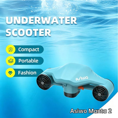 Asiwo Manta 2 Underwater Scooter Action Camera Mount Dual Motor Self-floating