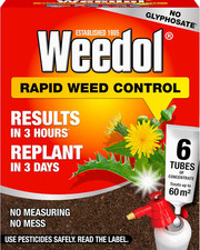 Weedol Rapid Weed Control Weed Killer Liquid Concentrate 6 Tubes 60m2