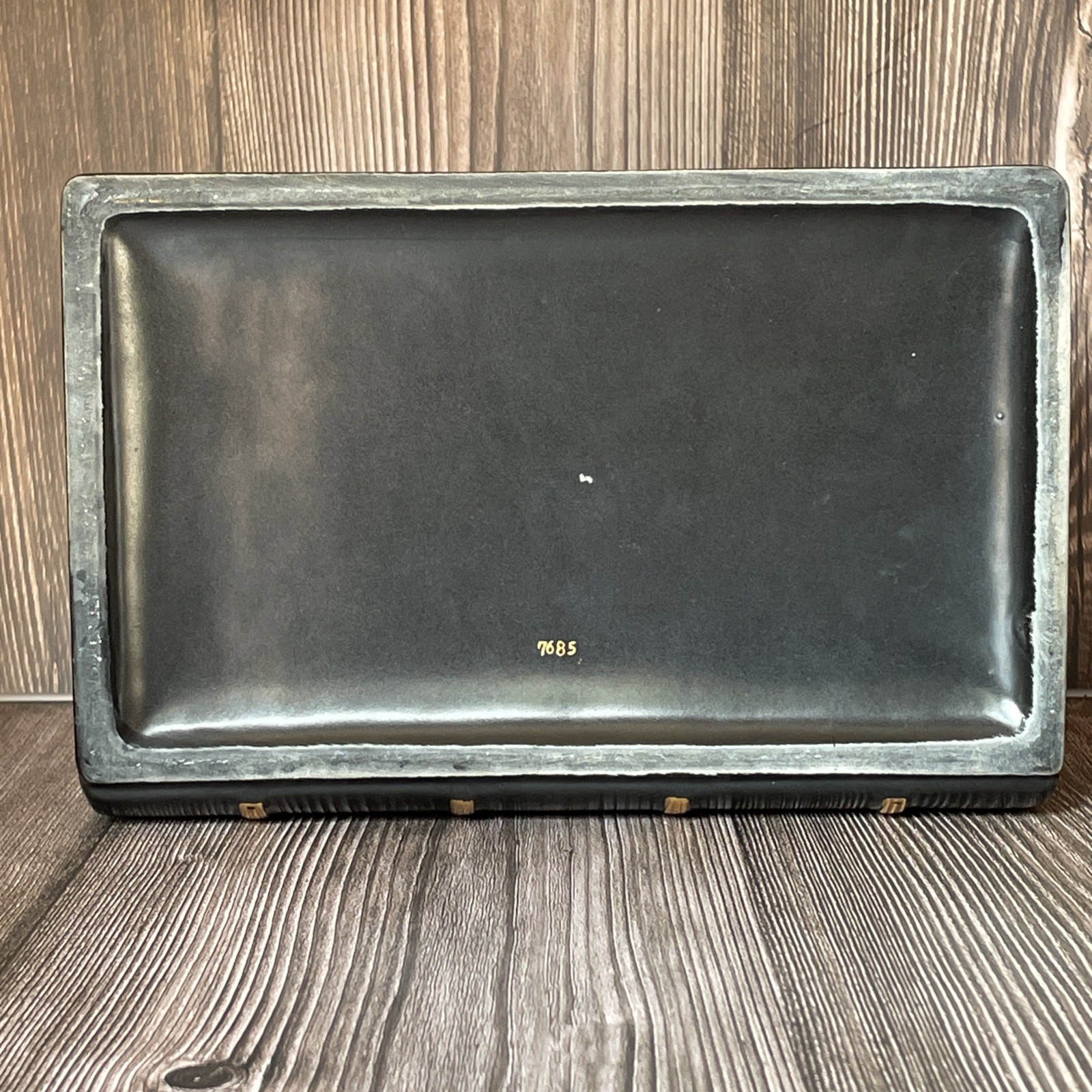 Decorative Book Shaped Ceramic Storage Trinket Box Black & Gold 7685