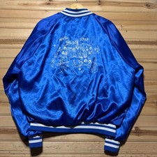 Vintage 90s North Star Saloon Dixon SD Graphic Satin Bomber Jacket USA Made 2XL