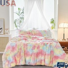 Luxury Plush Comforter Set 3 Piece Ultra Soft Shaggy Faux Fur Warm Bedding New