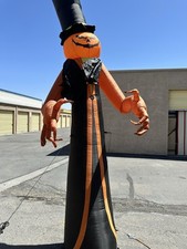 Gemmy Halloween 12 Tall Pumpkin Reaper Airblown Inflatable EUC With Lights