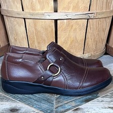 Clarks Cheyn Fame Two-Tone Brown Leather Slip-On Comfort Loafers Womens Size 7.5