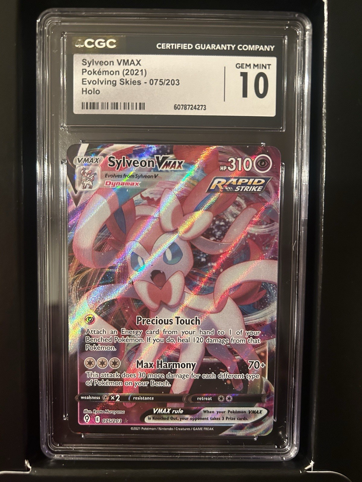 Sylveon Vmax Evolving Skies 075/203 CGC 10 Pokémon TCG