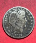 1915S US Barber SILVER Half Dollar "San Francisco" Mint! VG Details! Old Coin!