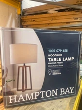 Hampton Bay Woodbine 23.5 in. Walnut Wood Table Lamp