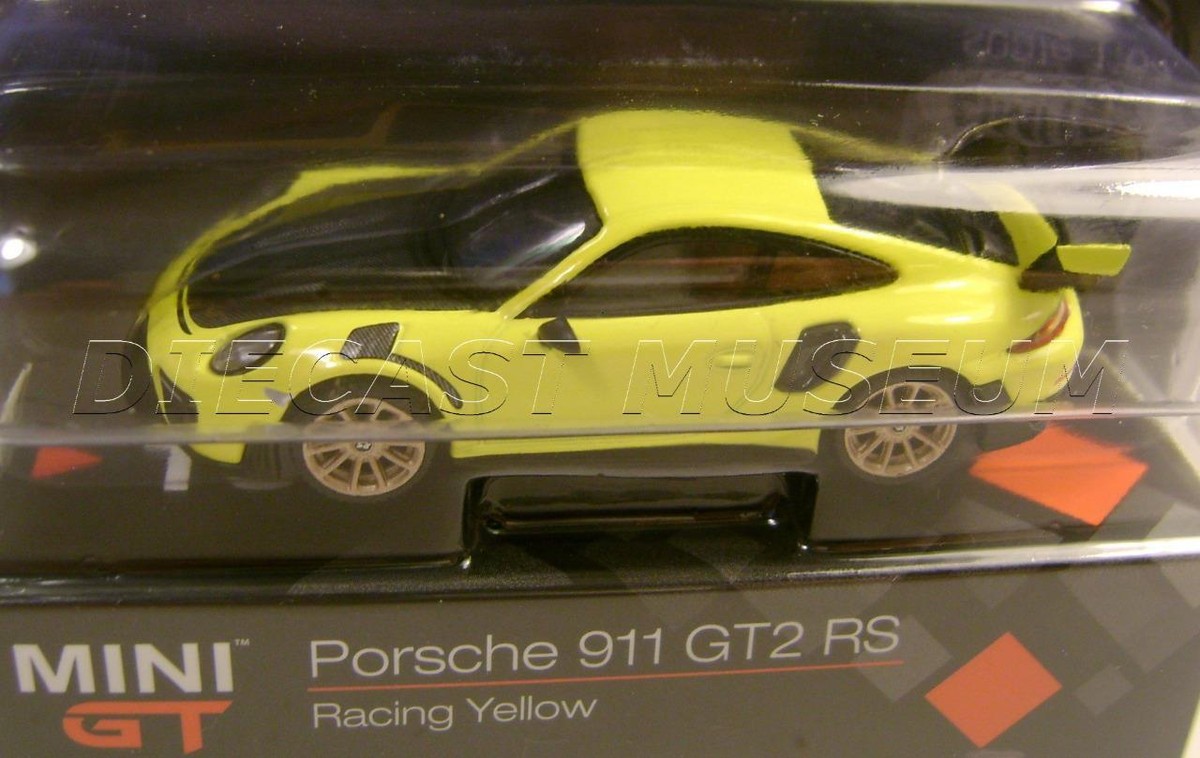 ミニカー MINI GT Porsche 911 GT2 RS Racing Yellow Porsche 911 GT2 RS Racing Yellow with Gold Wheels Limited