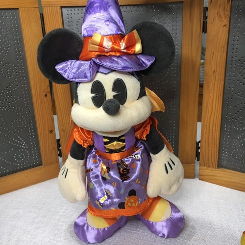Set of 2 Disney Minnie Mouse 10” Plush Halloween Witch & Bat Costume Teddy Bears - Picture 3 of 15