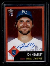2022 Topps Chrome Platinum Ann. Auto Orange Refractor Jon Heasley Rookie /25