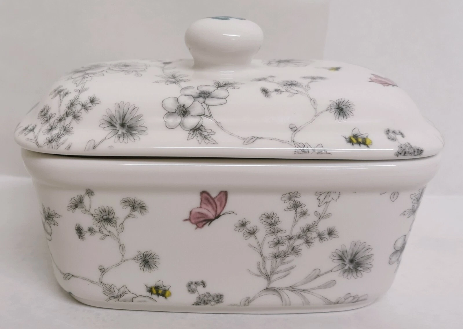 Secret Garden Butter Dish Fine Bone China Flowers Butterflies Bees Container
Opens in a new window o