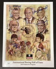 Programa firmado por Danny López Finkel Chang 2010 Boxing HOF + 4 sigs JSA