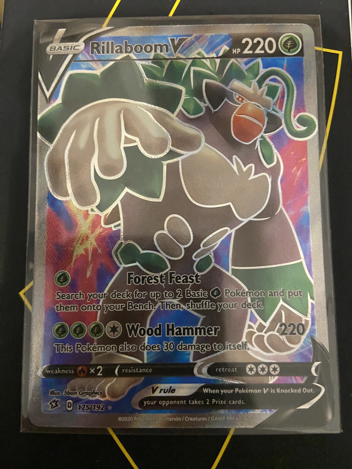 Rillaboom V 175/192 Rebel Clash Full Art Ultra Rare Pokémon Card NM-M