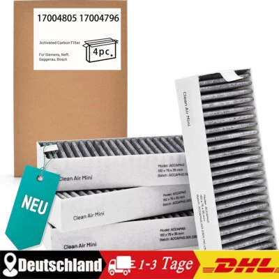 MARKENLOS 4X Aktivkohlefilter für Neff Bosch Siemens 17004805 17004796 Dunstabzugshaube