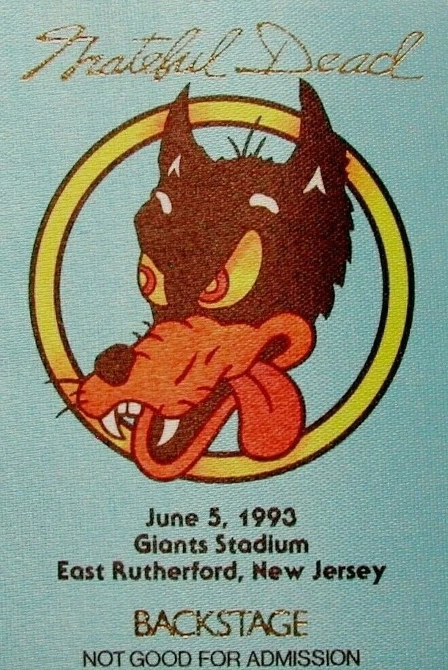 Grateful Dead Backstage Pass Jerry Garcia Wolf Giants Stadium NJ 6/5/93 6/5/1993 Foto 2 de 4