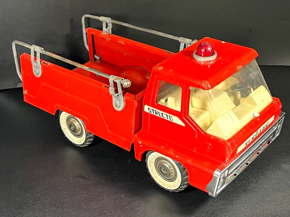 Bomba de turbina Structo de colección años 60 camión de bomberos juguete prensado acero hombre cueva piezas ASIS Foto 3 de 4