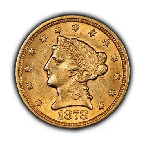 1878 G$2.50 Liberty Gold Quarter Eagle - Strong Luster - AU+ - SKU-G3664