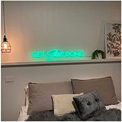32''x6.7''  Get Sh*t Done Green Flex LED Neon Sign Light Party Gift Artwork Décor