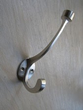 HAT & COAT hook satin nickel retro style hanging Double hook peg hanger