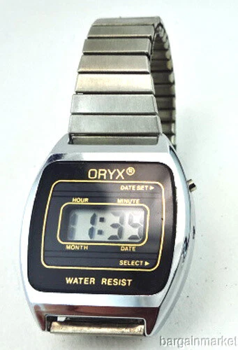 Men's digital watch 2025 with stretch band