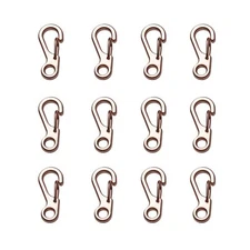 12 Pack Mini Carabiner Clip Spring Snap Hook Buckle Clasps for Paracord Keychain