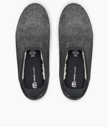 Mahabis Wool slippers UK 4.5 5 EU 38 Grey With Black Soles RRP £109 G30 - Picture 2 of 4