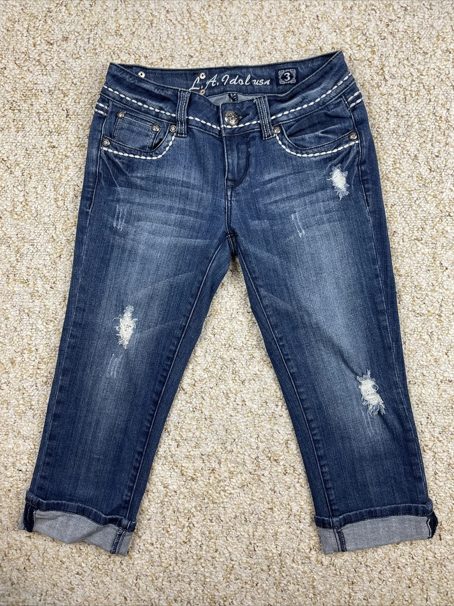 Jean Capri LA Idol Taille 1 Pour Femme - Occasion En Très Bon état, Couleur Bleu