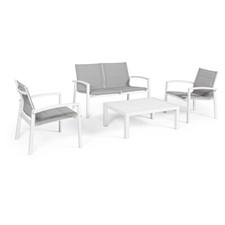 SET ARREDO SALOTTO SOFA GIARDINO PISCINA TERRAZZO BALCONE LUKEN BIANCO