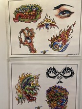 2 Sheets Tattoo Johnny Pg 31  32 Tattoo Flash Wall Art Dragon Zombie Eyes