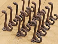15 Cast Iron Rustic School Style Coat Hooks Hat Hook Hall Tree Restoration Wall