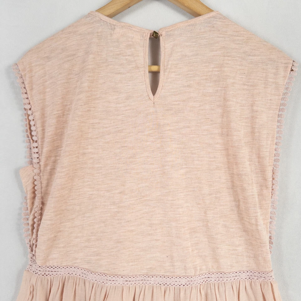 Блузка женская Knox Rose Top размер XS светло-розовая кружевная отделка без рукавов богемная кокетка - Изображение 4 из 4
