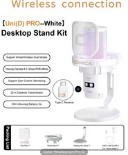 New COMICA Condenser streaming USB C Microphone for Podcast PC TikTok White