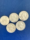 1950 1951 1952 1953 1954 Washington Quarter 90% Silver San Francisco Mint QTY 5