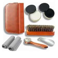 BNOGRS Shoe Care Kit,includes a Medium Horsehair all fit, White black