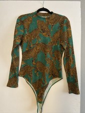 FARM RIO Ribbed Bodysuit Leopard Print Size XL