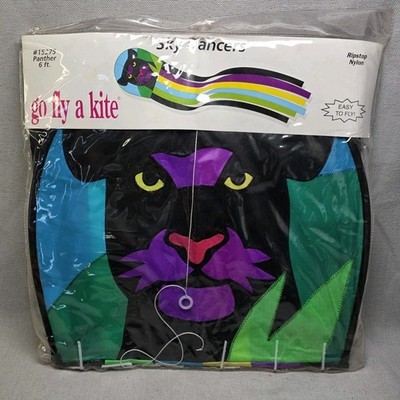 New Vintage Sky Dancers Panther 6ft Tail Large Summer Go Fly A Kite #15275 Play